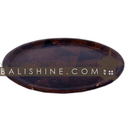 Balishine: Your natural source of indonesian handicraft presents in its Tableware collection the Tray:625DIV1114:This round tray is produced in Bali made from plywood and the matting of dark coconut shell.  