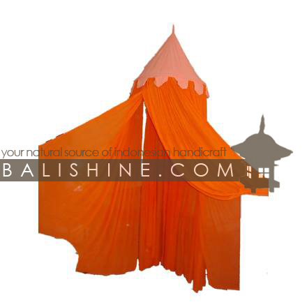 Balishine: Your natural source of indonesian handicraft presents in its Textile & Rugs collection the Mosquito Net:545KAN1512:This round mosquito net is produced in Bali. Including bamboo hanging. For bed 1 or 2 places.  100% polyester. Yellow, Orange, Pink, Purple, Fuchsia, Green, Blue, Turquoise, Red, Black, White, Cream or Chocolate Color.