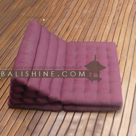 Balishine: Your natural source of indonesian handicraft presents in its Textile & Rugs collection the Cushion Pyramide:541MKN5239:This pyramid sofa is unfolded and become a mattress 1 place. produced in Bali it's a handmade textile with kapok inside.  50% coton and 50% polyester. Color as photo.