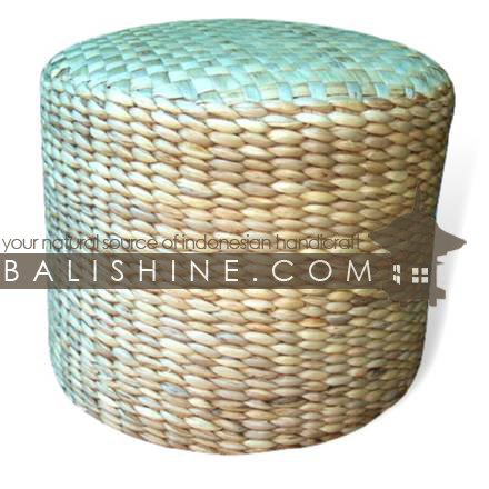 Balishine: Your natural source of indonesian handicraft presents in its Textile & Rugs collection the Pouf Stool:541JAS3059:This pouf stool is produced in Bali made from the matting of natural water hyacinth with capok inside.  Natural color
