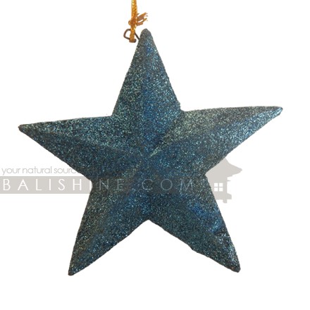 Balishine: Your natural source of indonesian handicraft presents in its Various collection the Blue Hanging Decoration Star:413RAT7955:This hanging christmas decoration is produced in Bali and made from natural albasia wood.   