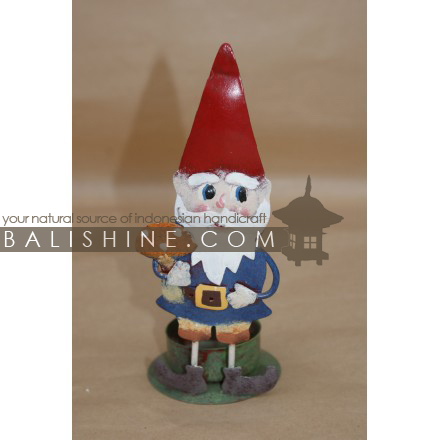 Balishine: Your natural source of indonesian handicraft presents in its Various collection the Candle Holder Elf:413MAH6080:This christmas candle holder decoration is produced in Bali and made from stainless.  Same as picture