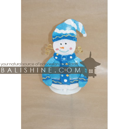 Balishine: Your natural source of indonesian handicraft presents in its Various collection the Candle Holder Snowman:413MAH6086:This christmas candle holder decoration is produced in Bali and made from stainless.  Same as picture