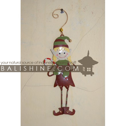 Balishine: Your natural source of indonesian handicraft presents in its Various collection the Hanging Elf:413MAH6066:This christmas hanging decoration is produced in Bali and made from stainless  Same as picture