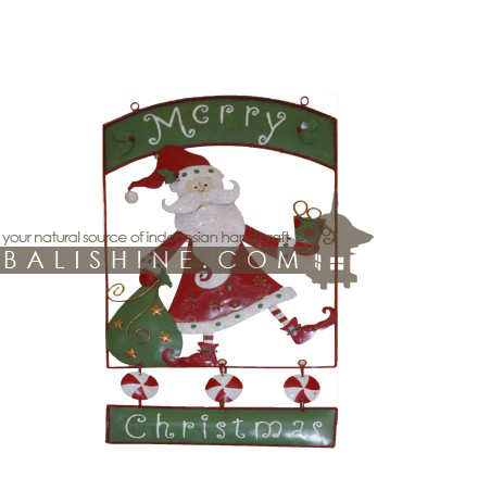 Balishine: Your natural source of indonesian handicraft presents in its Various collection the Hanging Mery Christmas:413MAH6096:This christmas hanging decoration is produced in Bali and made from stainless  Same as picture