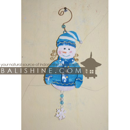 Balishine: Your natural source of indonesian handicraft presents in its Various collection the Hanging Snowman:413MAH6067:This christmas hanging decoration is produced in Bali and made from stainless  Same as picture