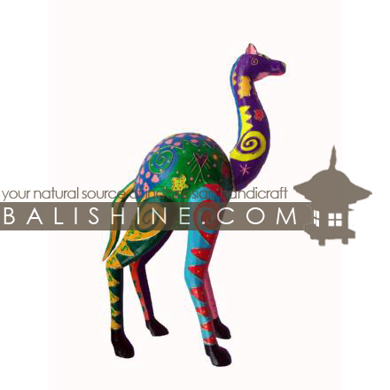 Balishine: Your natural source of indonesian handicraft presents in its Various collection the MoneyBox:415BAL6520:This giraffe bank is produced in Bali made from albesia wood with coconut shell.  Full color