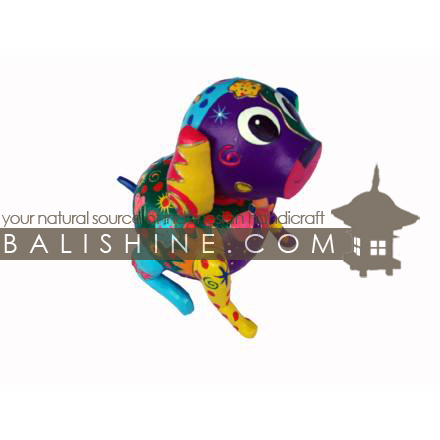 Balishine: Your natural source of indonesian handicraft presents in its Various collection the MoneyBox:415BAL6523:This dog bank is produced in Bali made from albesia wood with coconut shell.  Full color