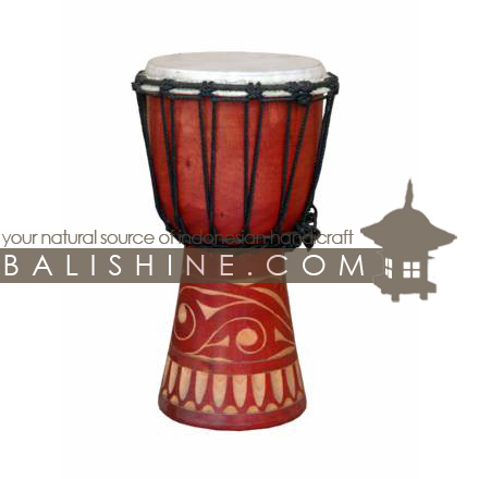 Balishine: Your natural source of indonesian handicraft presents in its Various collection the Djembe:412CIK604961:This djembe is a handicraft of Bali made from natural mahogany wood with an natural skin of cow.  
