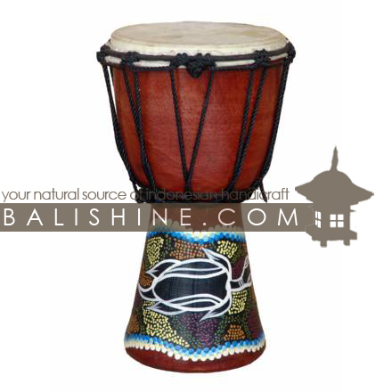 Balishine: Your natural source of indonesian handicraft presents in its Various collection the Djembe:412CIK604966:This djembe is a handicraft of Bali made from natural mahogany wood with an natural skin of cow.  