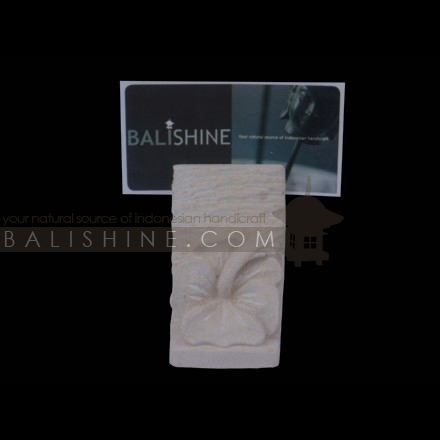 Balishine: Your natural source of indonesian handicraft presents in its Various collection the Business card Holder:45DEL195603:This business card holder is a handicraft of Bali made from natural white lime stone.  white color.