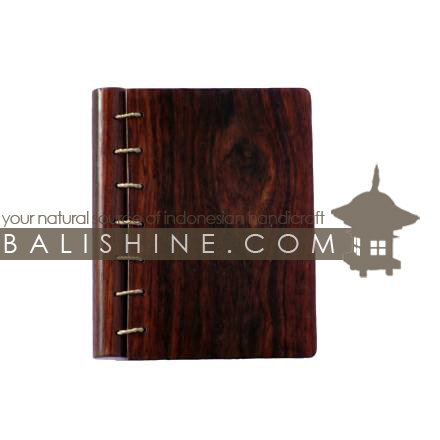 Balishine: Your natural source of indonesian handicraft presents in its Various collection the Notebook:45DIV17860:This notebook is produced in Bali made from sonokling wood with 40 pages recycle paper.  