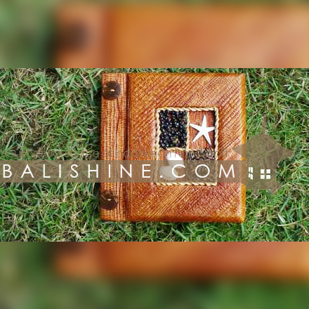Balishine: Your natural source of indonesian handicraft presents in its Various collection the Photo Albums :45BIP183536:This photo album is produced in Bali made from exotic leaf with shell and seed.  Brown color